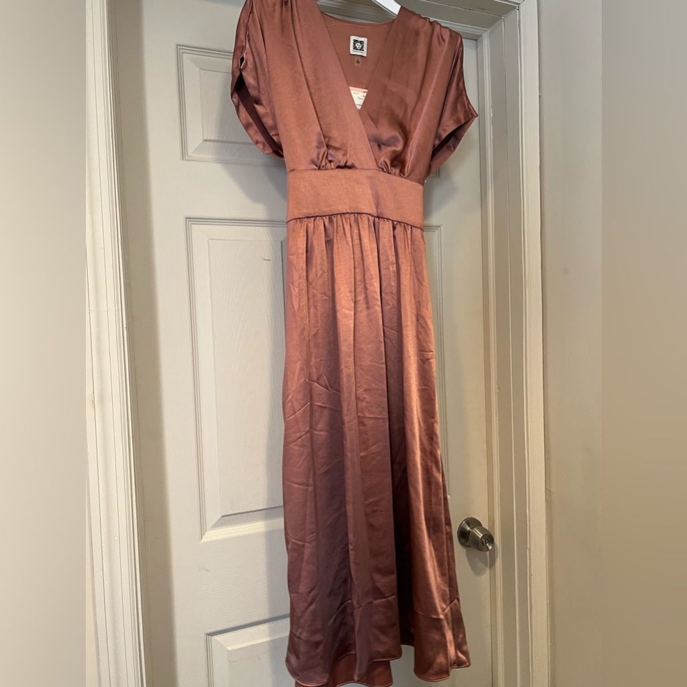 Anne Klein dusty rose silk wrap dress - Size 2 (Tags still on, never worn)